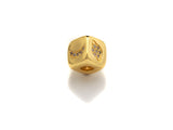 CZ Micro Pave Moon/Hamsa Hand/Evil Eye/Planet Dice Spacer Beads, Cubic Zirconia Cube Spacer Beads, 24k Gold Tone, 8.5mm, sku#Z714