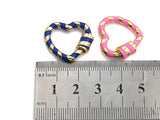 Colorful Enamel Pave Heart Shape Clasp, Gold Plated Screw Clasp, Carabiner Clasp, 21x22.6mm, sku#K77