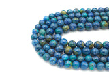 Blue Yellow Natural African Turquoise Round Smooth Beads, 6mm/8mm/10mm/12mm African Turquoise Beads, 15.5'' Full Strand, Sku#U1168