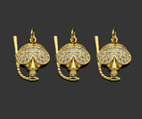 Gold Filled CZ Micro Pave Diver Head Shape Pendant, 18K Gold Filled Charm, Necklace Bracelet Charm Pendant, 17x16mm,Sku#Y474