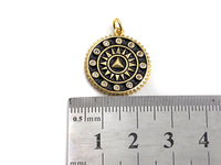 Pave CZ  Enamel Patten Pendant, Black/White Enamel Pendant, Enamel jewelry Findings, 20x27.5mm,sku#FH12