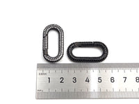NEW Spring Snap Fully CZ Micro Pave Oval Carabiner Clasp, Oval Link Clasp, Connector Clasp, Oval Lock, 18x34mm/15x28mm, sku#H257