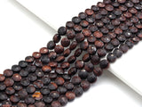 Double Sided Turtle Shell Cut Natural Tiger Eye Coin beads, 6mm Flat coin faceted, Natural Gemstone Beads, 16" Full strand, Sku#U603