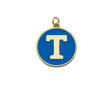 New Trendy Blue Gold Enamel Initials Letter Charm/Pendant, Enamel Initial Alphabet Letters, Custom Naming Pendants, 25x28mm,sku#ML35