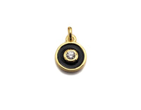 Enamel Colorful Dangle Charm, CZ Micro Pave Oil Drop pendant, White/Black/Red/Turquoise/Blue Enamel pendant,8x11mm,sku#F1057