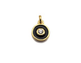 Enamel Colorful Dangle Charm, CZ Micro Pave Oil Drop pendant, White/Black/Red/Turquoise/Blue Enamel pendant,8x11mm,sku#F1057
