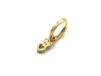 CZ Heart Crown Huggie Earrings, Sku#J239