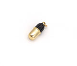 Black Clear CZ Micro Pave Pill Shape Pendant,18K Gold Filled Pill Charm, Necklace Bracelet Charm Pendant, 16x6mm,Sku#Z1395