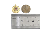CZ Micro Pave Colorful Evil Eye On Round Coin Charms, 18k Dainty Gold Charms Pendant, Evil Eye Necklace Charms, 15x15mm, Sku#F1304
