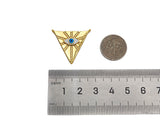Enamel Evil Eye On Triangle Shape Pendant,18K Dainty Gold Charm, Necklace Bracelet Charm Pendant,26x24mm, Sku#F1372