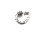 Clear CZ Micro pave Drop Shape Clasp, CZ Pave Clasp, Gold/Silver/Rose Gold/Gunmetal Carabiner Clasp, 18X24mm, sku#H185