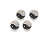 CZ Micro Pave Round TaiJi Spacer Beads, Cubic Zirconia YinYang Beads, Bracelet Religious Charms, 11mm, SKU#Y423