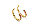 Colorful CZ Enamel Round Ring Latch Back Earring, Sku#J150