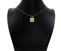 18k Gold Saint St Benedict Medallion Protection Square Charms, Gold Jesus Pendant, Religious Necklace Charms, 15x17mm, Sku#Z1248