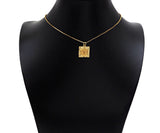 18k Gold Saint St Benedict Medallion Protection Square Charms, Gold Jesus Pendant, Religious Necklace Charms, 15x17mm, Sku#Z1248