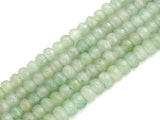 2mm Large Hole Natural Green Aventurine Beads, Rondelle Faceted 6x10mm/5x8mm, 8" Long Strands, sku#U731