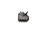 CZ Micro Pave Heart/Leaf Shaped Pendant/Charm, Clear Cubic Z