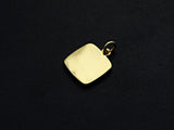 Rose Flower Square Pendant, Embossment Square Pendant, Cubic Zirconia Pendant, Gold Tone, 11x14mm, Sku#Z792