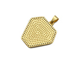 CZ Micro Pave OX Horn On Shield Shape Pendant/Charm,Cubic Zirconia Medallion Charm, Necklace Bracelet Charm Pendant,23x25mm, Sku#LK194