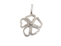 CZ Micro Pave Hollow Out Flower Shaped Pendant/Charm, Cubic Zirconia Pendant Charm,28x31mm,sku#F912