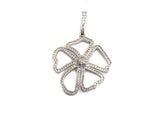 CZ Micro Pave Hollow Out Flower Shaped Pendant/Charm, Cubic Zirconia Pendant Charm,28x31mm,sku#F912