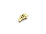 CZ Micro Pave Multi-color OX Horn Pendant, Horn Shaped Pave Pendant, Colorful Gold plated, 9x16mm, Sku#B113