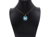 New Trendy Blue Gold Enamel Initials Letter Charm/Pendant, Enamel Initial Alphabet Letters, Custom Naming Pendants, 25x28mm,sku#ML35