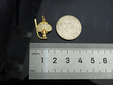 Gold Filled CZ Micro Pave Diver Head Shape Pendant, 18K Gold Filled Charm, Necklace Bracelet Charm Pendant, 17x16mm,Sku#Y474