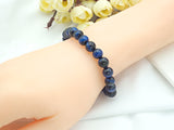 Natural Lapis Blue Tiger Eye Stretchy Bracelet, U1079