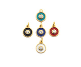 Enamel Colorful Dangle Charm, CZ Micro Pave Oil Drop pendant, White/Black/Red/Turquoise/Blue Enamel pendant,8x11mm,sku#F1057
