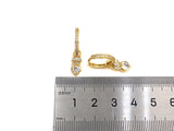 CZ Heart Crown Huggie Earrings, Sku#J239
