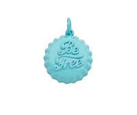 Colorful  Enamel Be Free Word On Bottle Cap Shape Pendant,Gold Enamel Charm, Necklace Bracelet Charm Pendant,15x17mm, Sku#F1378