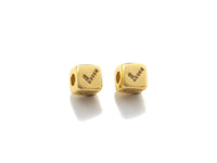 CZ Micro Pave Check Symbol Dice Spacer Beads, Cubic Zirconia Cube Spacer Beads, sku#Z719
