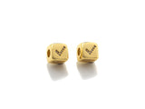 CZ Micro Pave Check Symbol Dice Spacer Beads, Cubic Zirconia Cube Spacer Beads, sku#Z719