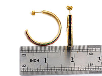 Colorful CZ Enamel Round Ring Latch Back Earring, Sku#J150