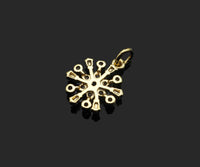 CZ Micro Pave Radiate Flower Shape Pendant,18K Dainty Gold Charm, Necklace Bracelet Charm Pendant,9x12mm,Sku#FH154