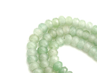 2mm Large Hole Natural Green Aventurine Beads, Rondelle Faceted 6x10mm/5x8mm, 8" Long Strands, sku#U731