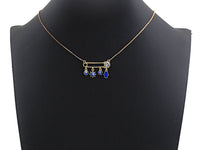 Enamel Safty Pin With Cobalt Eye Hamsa hand Sun Pendant,CZ Micro Pave Oil Drop pendant, Enamel Jewelry,19x29mm,sku#Z671