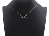 Enamel Safty Pin With Cobalt Eye Hamsa hand Sun Pendant,CZ Micro Pave Oil Drop pendant, Enamel Jewelry,19x29mm,sku#Z671