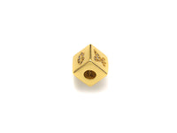 CZ Micro Pave Bee Bear Lip Dice Spacer Beads, Cubic Zirconia Cube Spacer Beads, NAME Beads in Gold Tone,8.5mm, sku#Z715