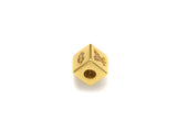 CZ Micro Pave Bee Bear Lip Dice Spacer Beads, Cubic Zirconia Cube Spacer Beads, NAME Beads in Gold Tone,8.5mm, sku#Z715