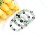 Quality Natural Purple Green Fluorite Stretchy Bracelet, 8mm/10mm/12mm Elastic Fit Round Smooth Fluorite, 7.5'' Fluorite Bracelet,Sku#EF73