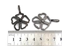 CZ Micro Pave Hollow Out Flower Shaped Pendant/Charm, Cubic Zirconia Pendant Charm,28x31mm,sku#F912