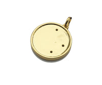 Gold Filled Cobalt Enamel Constellation Pattern On Round Coin Pendant,18K Gold Filled with Bling Effect Enamel Charm,19x17mm,Sku#F1402
