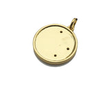 Gold Filled Cobalt Enamel Constellation Pattern On Round Coin Pendant,18K Gold Filled with Bling Effect Enamel Charm,19x17mm,Sku#F1402