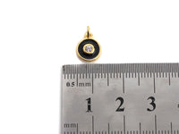 Enamel Colorful Dangle Charm, CZ Micro Pave Oil Drop pendant, White/Black/Red/Turquoise/Blue Enamel pendant,8x11mm,sku#F1057