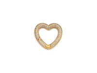 NEW STYLE!!! Fully CZ Micro Pave Heart Carabiner Clasp with Easy Open Spring, Heart Spring Snap Clasp, 26x28mm, sku#H259