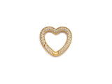 NEW STYLE!!! Fully CZ Micro Pave Heart Carabiner Clasp with Easy Open Spring, Heart Spring Snap Clasp, 26x28mm, sku#H259