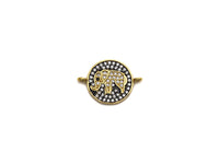 CZ Micro Pave Elephant On Round Coin Charm, Elephant Connector for Bracelet/Necklace, Space Connector Link, 15x21mm, sku#Z1064