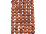 Double Sided Turtle Shell Cut Goldstone Coin beads, 6mm Flat coin faceted, Natural Gemstone Beads, 16" Full strand, sku#U605